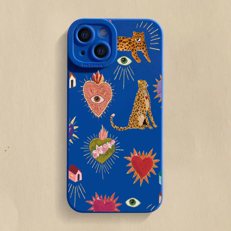 Samsung Galaxy A55 - Çiçekli Leopar Gözlü Telefon Kılıfı Samsung